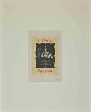 Ex Libris Giorgio Balbi, Woodcut, Mid-20th Century