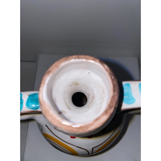 1950s Giovanni DeSimone Dual Sided Hand Painted Vase With Handles For Sale - Image 6 of 8