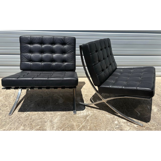 Barcelona Chairs / a Pair For Sale - Image 4 of 9