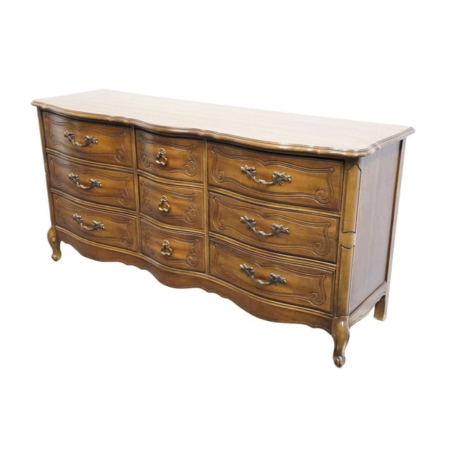 BASSETT FURNITURE Cherry Country French Provincial 65" Triple Dresser 190-2-A371 32.5" High 65.5" Wide 20" Deep We...