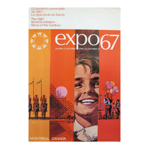 1967 Vintage Montreal Poster, Expo 67 (Orange, Boy) William Wright