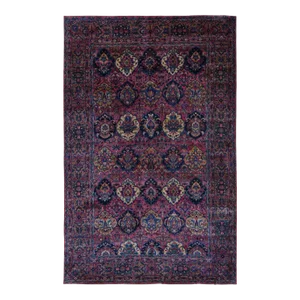 1910 Magenta Color Antique Persian Taftanjian Sarouk 300 KPSI Hand Knotted Wool Rug
