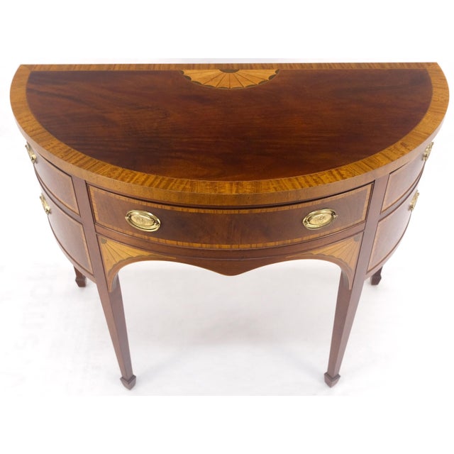 Baker Banded Inlayed Demi Lune Federal Sideboards MINT! For Sale - Image 15 of 18