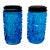 Vintage Eapg Blue Glass Salt & Pepper Shakers - Diamond Point For Sale