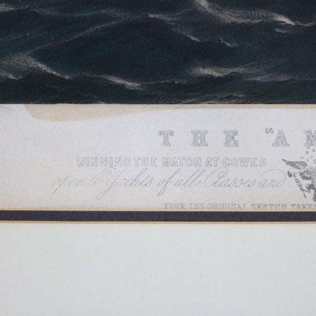 Antique Seascape Print of “The America” Winner of the Cowes Club Cup C1851 For Sale - Image 16 of 18