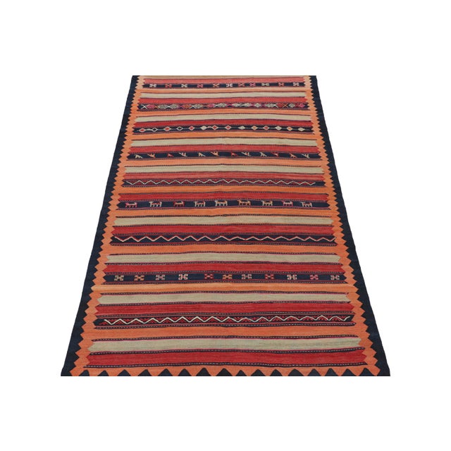 Traditional Vintage Shahsavan Persian Kilim in Stripes and Geometric Patterns by Rug & Kilim For Sale - Image 3 of 7