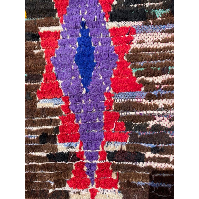 Brown 1980s Mid-Century Vintage Berber Moroccan Boucheruite Rug For Sale - Image 8 of 11