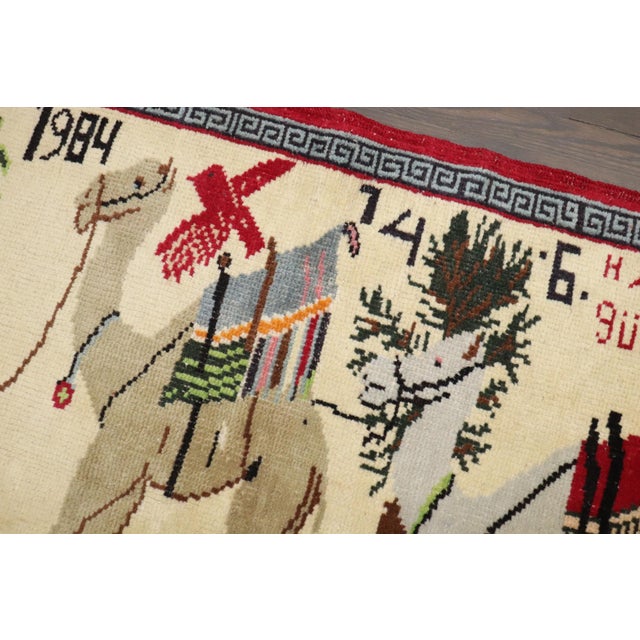 Turkish Turkish Pictorial Camel Caravan Rug For Sale - Image 3 of 6