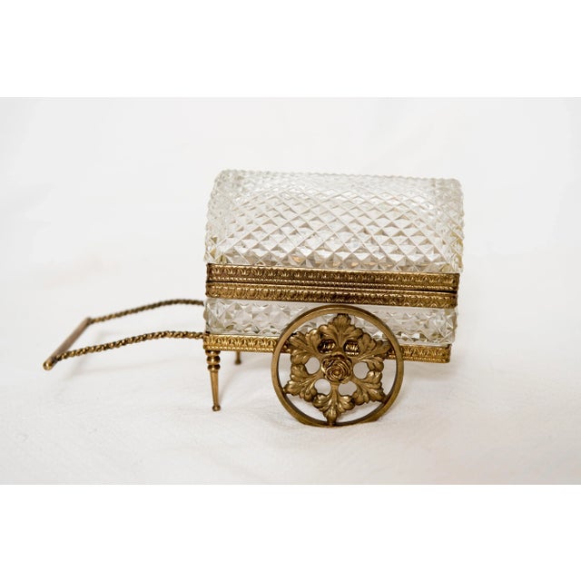 Early 20th Century Vintage German Crystal & Bronze Jewelry Casket Carriage For Sale - Image 5 of 7
