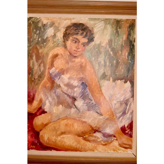 Bernt Lauritzen, Ballerina, 1960s, Large Oil on Canvas For Sale - Image 8 of 11