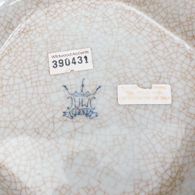 United Wilson UW 1897 Crackle Hand Painted Floral Bronze & Porcelain Vase For Sale - Image 9 of 10