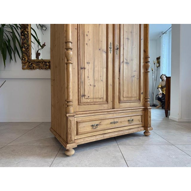 Antique Gründerzeit Column Wardrobe For Sale - Image 9 of 11