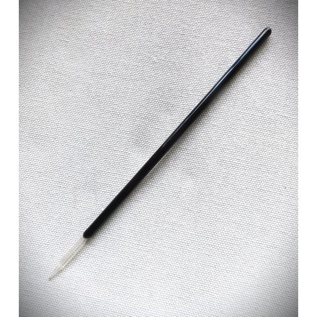 Glass Art Deco Glass Hand Dip Pen, Clear Ribbed Attached Nib For Sale - Image 7 of 11