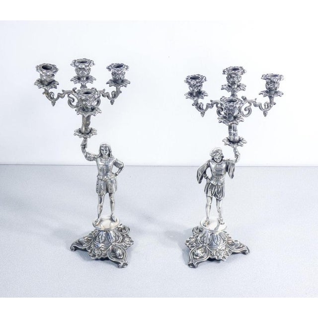Pair of old sheffield candelabras, silver-plated metal. Late 19th century period late 19th century materials silver-plated...