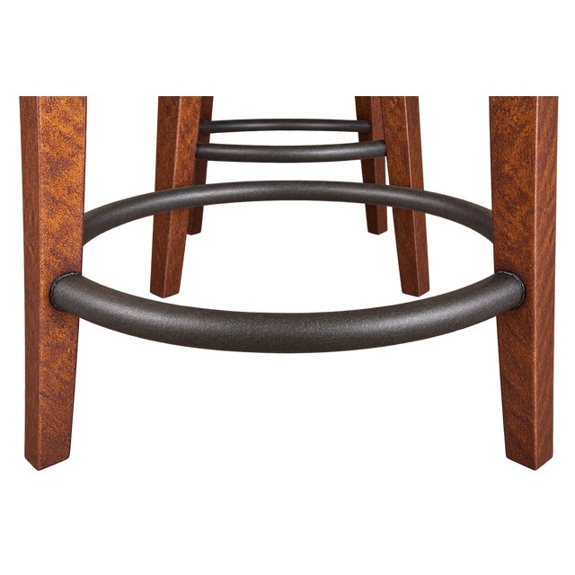 2010s Set of 4 Swaim Griswold Transitional Swivel Bar Stools in Cowtan & Tout Fabric For Sale - Image 5 of 7