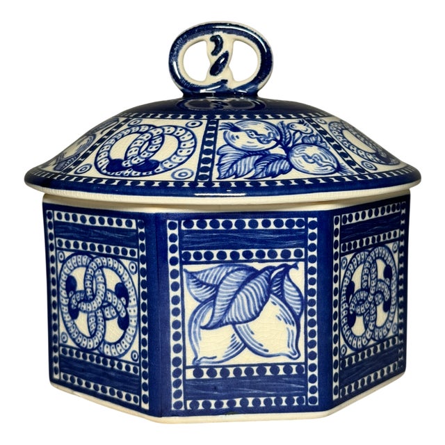 Ceramic Biscuit Jar attributed to Bahlsen, Germany, 1914 For Sale