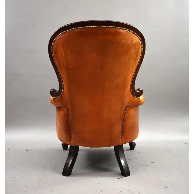 Victorian Leather Armchair, 1880s For Sale - Image 9 of 12
