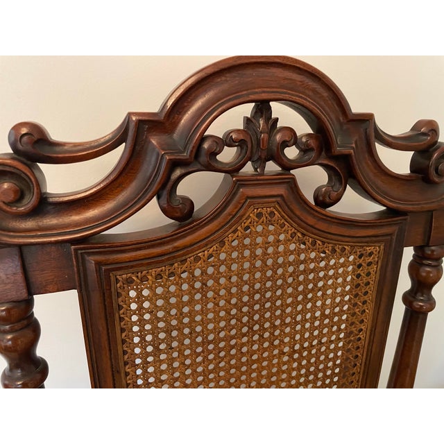 Pair Carved Oak Throne Chair Antique Hall Chairs For Sale - Image 11 of 12