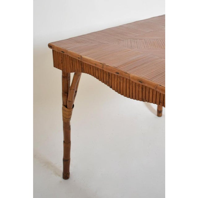Rattan Square Game Table, 1950s For Sale - Image 6 of 7