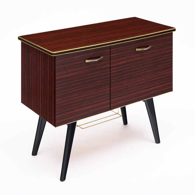 Mid-Century Modern Period Mid-Century Modern, French Bar Cabinet, 1950 For Sale - Image 3 of 9