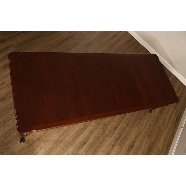 Ethan Allen Queen Anne Style Expandable Cherry Dining Table For Sale - Image 9 of 18