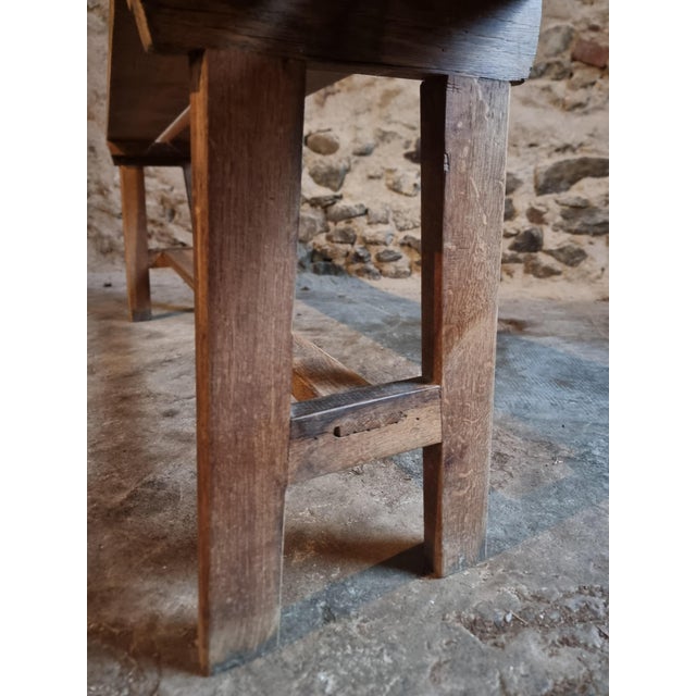 1950s Vintage French Oak Bench, 1950s For Sale - Image 5 of 12