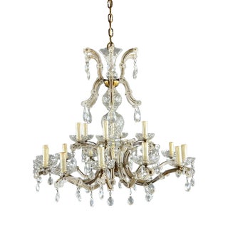 Large Louis XV Style Crystal Chandelier with Pendants, 20th Century For Sale