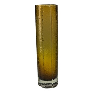 Large Amber Art Glass Vase by Tamara Aladin for Riihimäen Lasi, Finland, 1970s For Sale