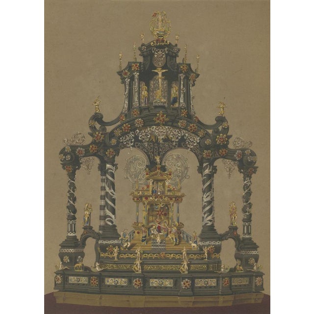 Bavarian Royal Chapel Altar Shrines, 1874, Chromolithographs on Paper, Set of 2 For Sale - Image 10 of 13