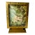 Vintage Brass Boudoir Desk Clock With “The Swing” Art Print Face Working Condition For Sale