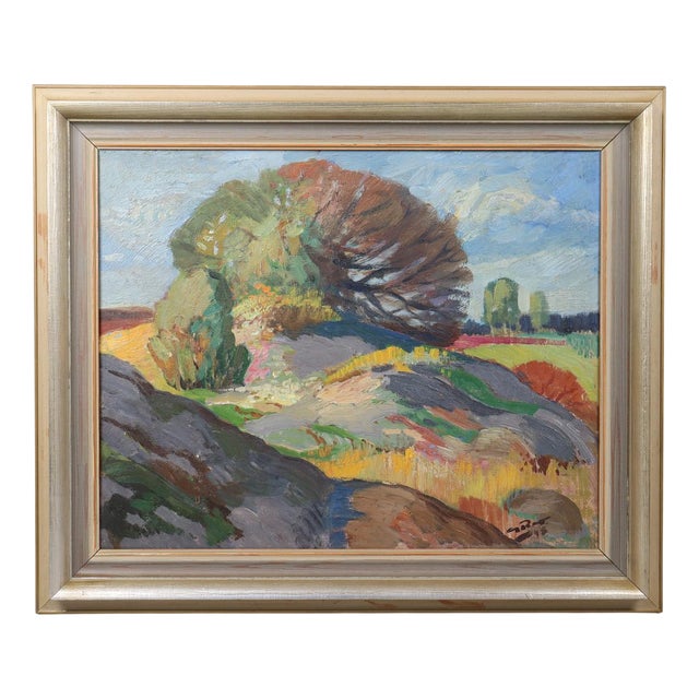 Gote Rex, Late Summer Norway, 1948, Oil on Canvas, Framed For Sale