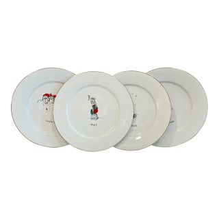 1990s Dayton Hudson Merry Masterpieces Dinner Plates First Edition - Set of 4 For Sale