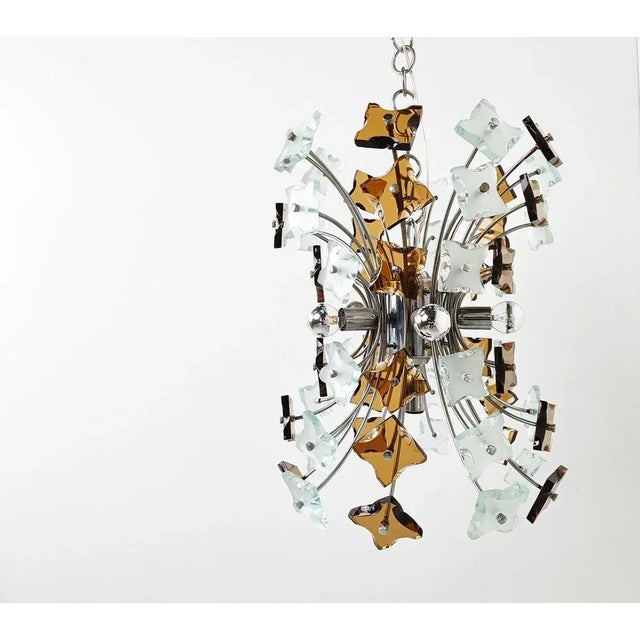 Brown Mid-Century Sputnik Chandelier in Glass, 1970s For Sale - Image 8 of 10
