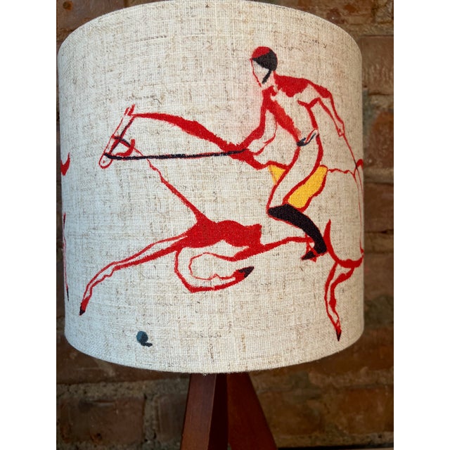 2020s Polo Players Original Hand Painted Whimsical Lamp by Pauline De Roussy De Sales For Sale - Image 5 of 7