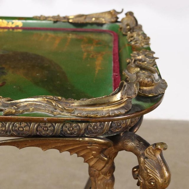 Antique Middle Victorian Bronze Papier Mache Table, England, 1800s For Sale - Image 6 of 14