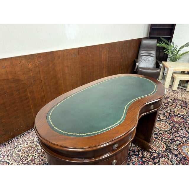 English Kidney-Shaped Chesterfield Desk For Sale - Image 13 of 17