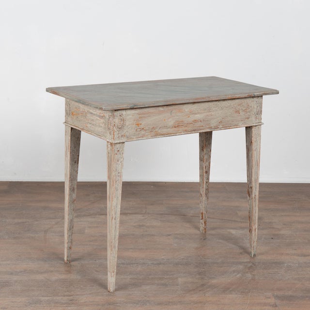 19th Century Swedish Gustavian Painted Pine Side Table With Single Drawer For Sale - Image 13 of 13
