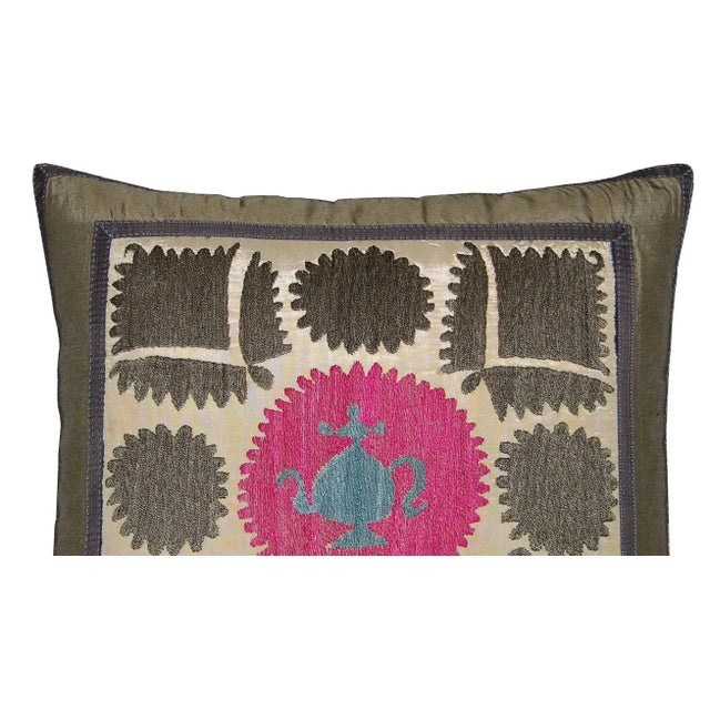 Circa 1930 Suzani Pillow For Sale - Image 4 of 8