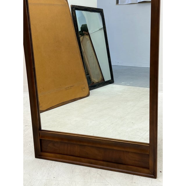 Vintage Mid Century Modern Wood Wall Mirror For Sale - Image 4 of 6