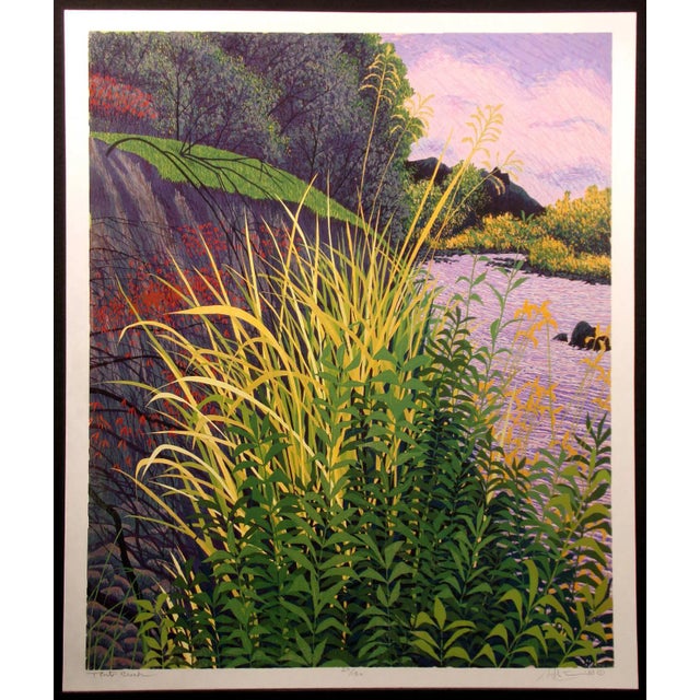 1988 "Tonto Creek" Lansdcape Woodcut Etching by Gordon Mortensen For Sale