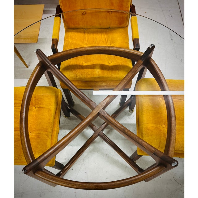 1960s Unmarked Four Dillingham Orange Dining Chairs With Casters For Sale - Image 5 of 5