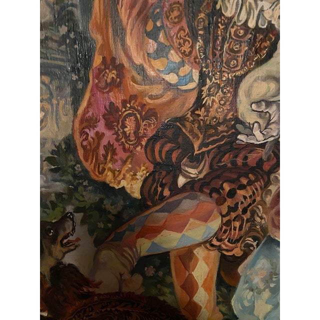 Brown Oil Painting 18th Century Masquerade Alexander Arkadievich Litvinov For Sale - Image 8 of 12