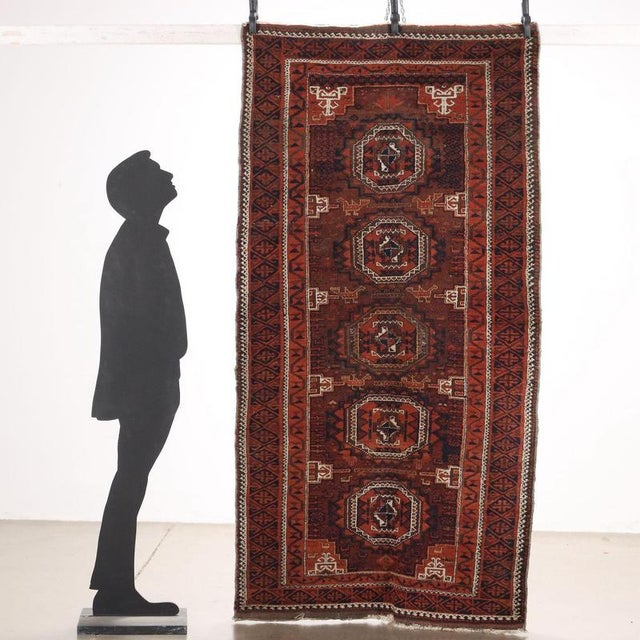 Bukhara wool carpet, large knot. Hand made. This piece is attributed to the mentioned designer/maker. It has no...