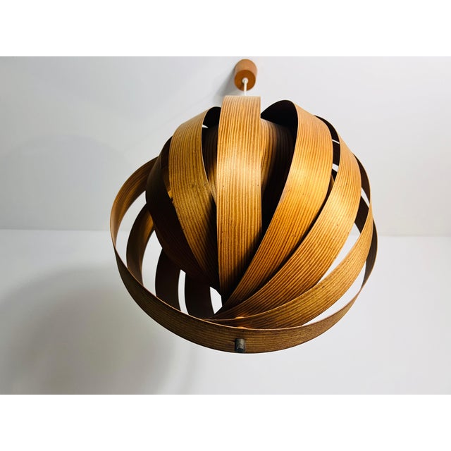 This wooden ceiling lamp, designed by Hans-Agne Jakobsson in the 1960s, is a rare and extraordinary example of mid-century...