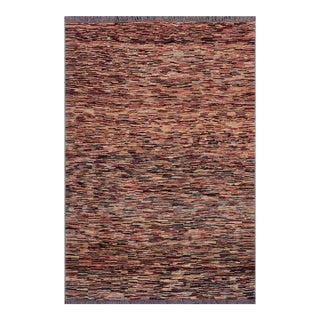 Bohemian Gabbeh Beige/Blue Wool Rug - 4'3'' X 5'3'' For Sale