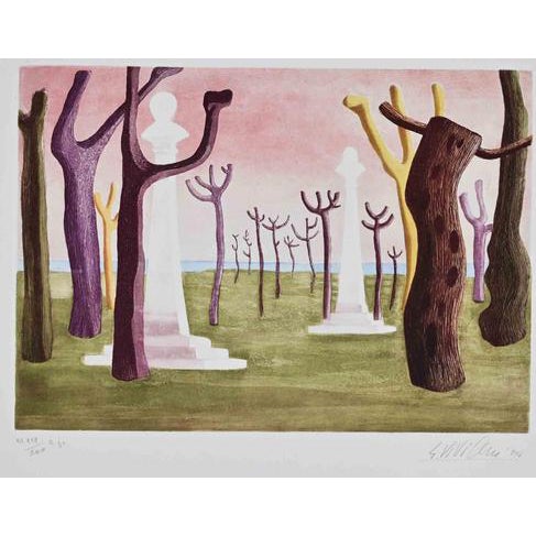 Giuseppe Viviani, Landscape Composition, Edition of 200, 1954, Lithograph For Sale