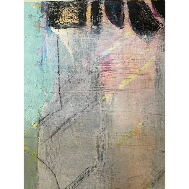 Gray "All You Need Is Love" Abstract Original Mixed Media Painting For Sale - Image 8 of 10