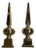 Funky Solid Brass Obelisk Finials - A Timeless Pair for Discerning Collectors. For Sale