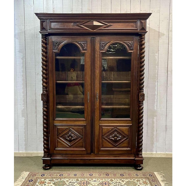 Late 19th Century Louis XIII Library in Walnut For Sale - Image 13 of 13