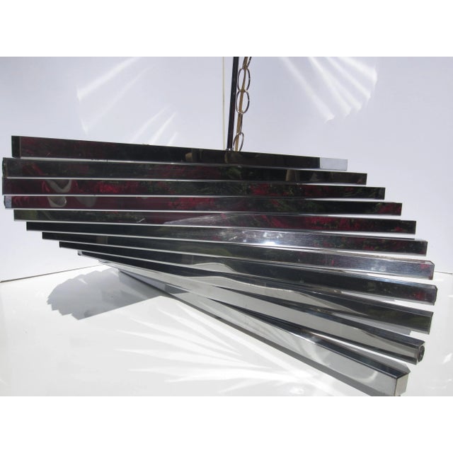 Mid-Century Modern 1970s Gaetano Sciolari Chrome Spiral 10 Light Chandelier For Sale - Image 3 of 11